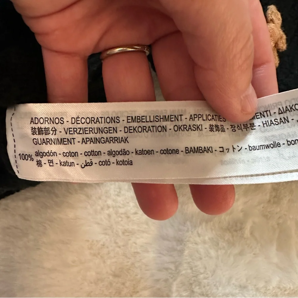 ZARA | NWOT - Cropped Chunky Knit Bow Sweater - Size M - Picture 8 of 8